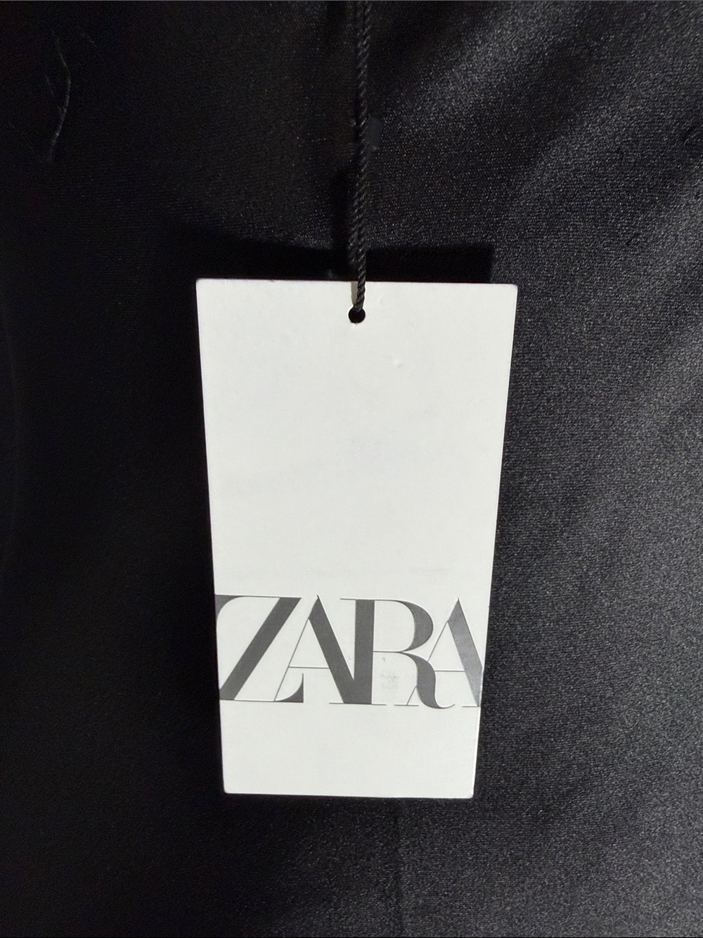 Zara Black Satin Cowl Slip Dress with Chain Strap - Picture 7 of 7
